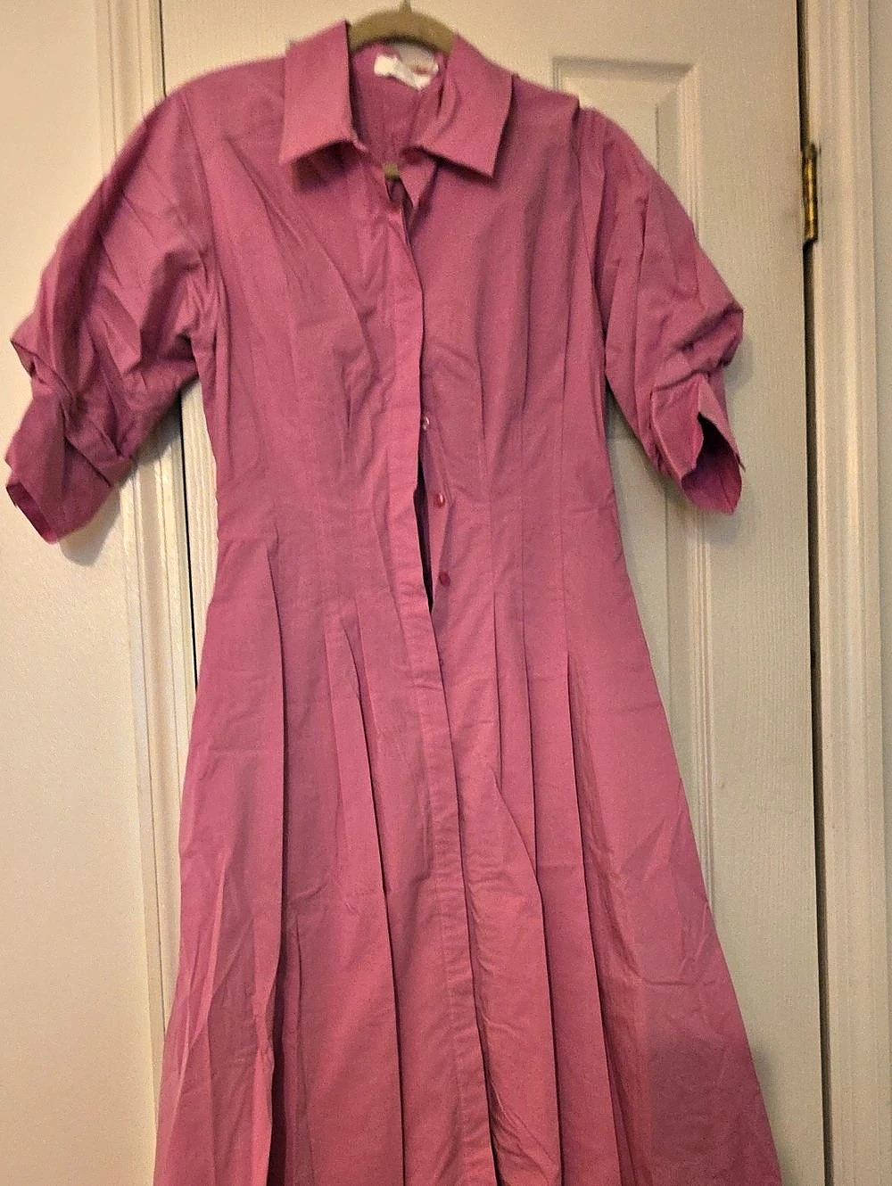 Jonathan Simkhai Jazz Cotton Poplin Pintuck Midi Dress Pink